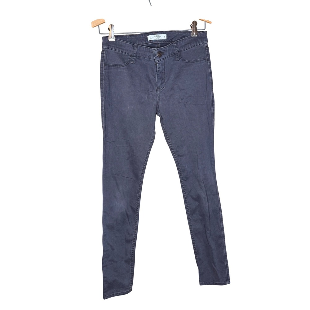 Abercrombie & Fitch Super Skinny‎ Jeans Dark Grey Low Rise Stretch Womens 4 W27